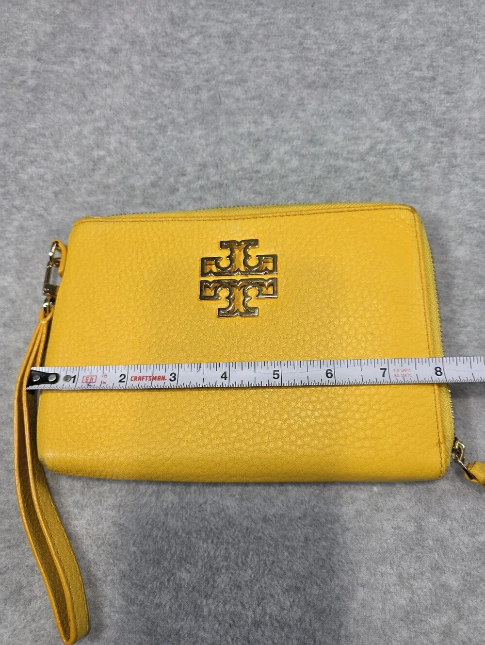 Tory Burch Yellow Wristlet Wallet Pouch